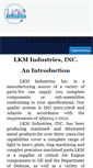 Mobile Screenshot of lkmindustries.com